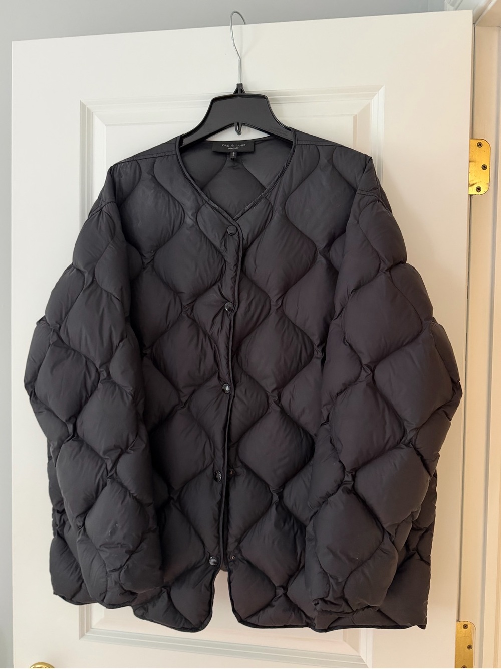 rag & bone Rudy Liner Quilted Down Puffer Jacket Black Size L